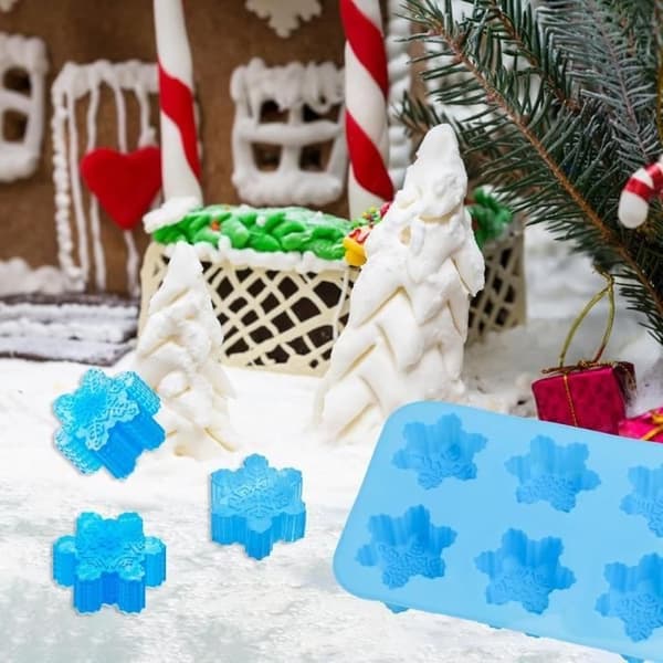 2 Silikon Snöflinga Form, Jul Snöflinga Formade Formar Snöflinga Kakform