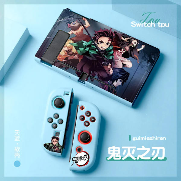Anime Demon Slayer Case till Nintendo Switch NS Joy Con Controller Kawaii Soft Silikon Cover Tillbehör Barnpresent 3 For Switch NS