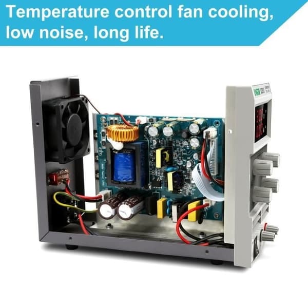 Variabel DC strømforsyning, 30V/10A reguleret switching strømforsyning med 3-cifret LED-display
