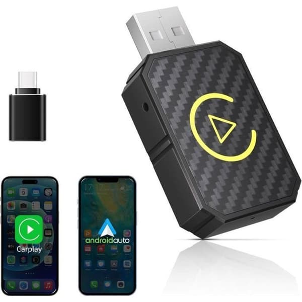 Trådløs Carplay Android Auto Adapter Mini Stick til at konvertere kablet Carplay/Android Auto til trådløs Multicolor BILRADIO