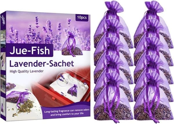 Lavendelpose, lilla lavendelpose med snøre, tørret lavendelblomstpose, aromaterapi-pose til hjemmet