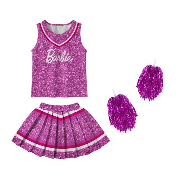 Barbie Kjol Kawaii Cartoon Animation Söta barn Halloween Cos Cheerleader Performance Kostym Barn Present skirt8 height-130