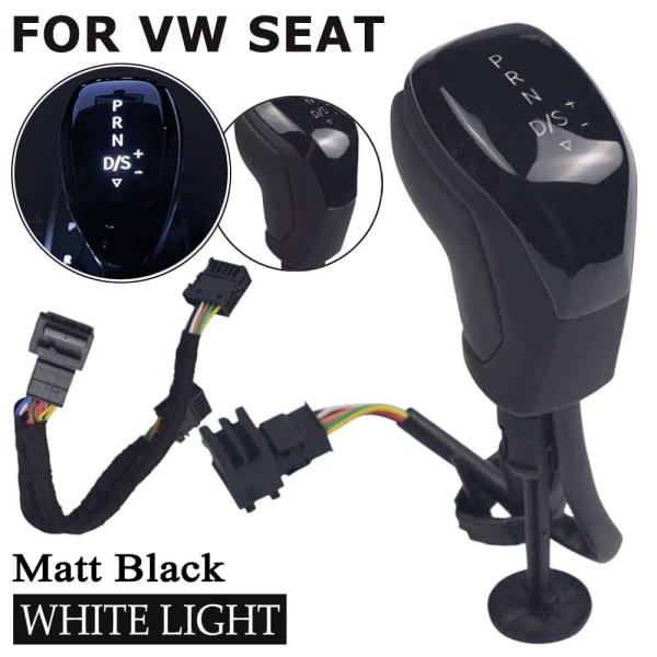 DSG AT LED Synkronisera elektronisk display Växelspaksknopp Växelspak Handboll för Golf 6 Jetta MK5 MK6 Tiguan Polo-Vit-Med hål White-With Holes