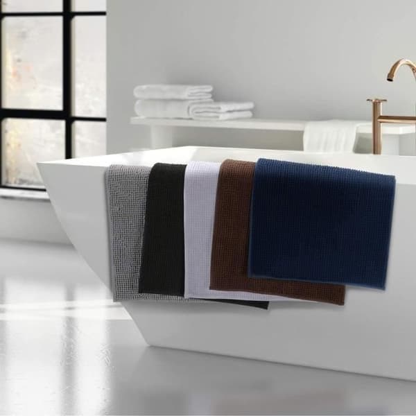 Skridsikker absorberende bademåtte 60 cm x 40 cm Chenille Microfiber brusemåtte til badeværelse