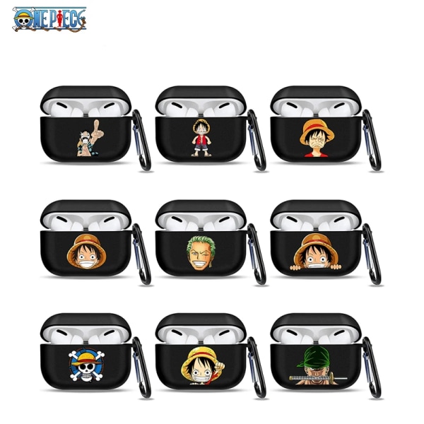 One Piece Luffy Case för AirPods 1 2 3 Pro Zoro Cartoon Print Trådlöst Bluetooth cover för Airpods 8 airpods1