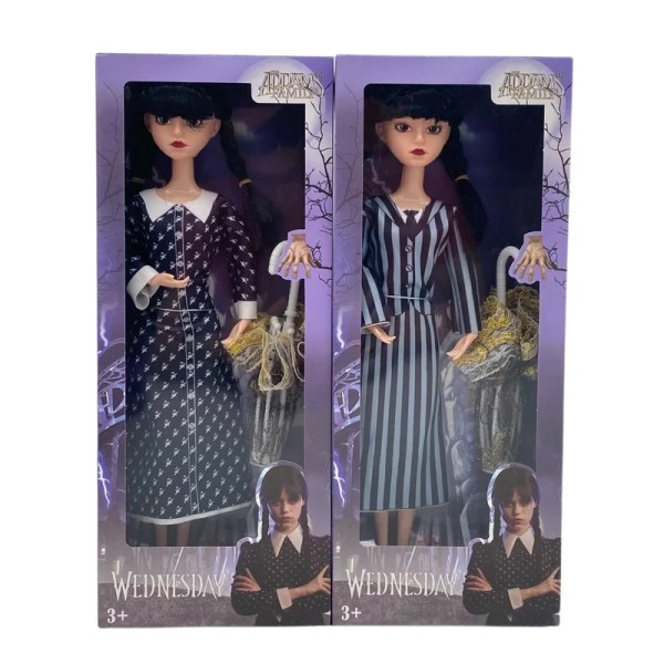 Ny onsdag Addams Familj Actionfigur Anime Rörlig docka Söt inredning Perifera tillbehör Docka Leksak Barn Födelsedagspresenter 9-joint polka dots 1