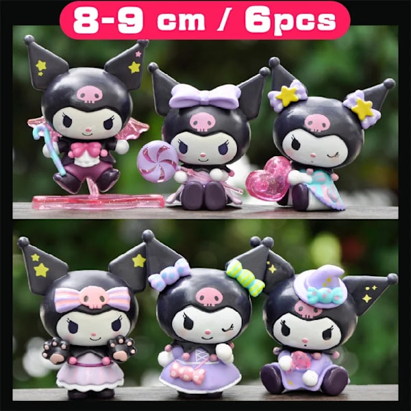#2 SANRIO Toys My Melody Dolls Kawaii Figurine Blind Box Heminredning Japansk Söt Julklapp Anime Cartoon Collection No.11 Kuromi 8-9cm Random 1 piece