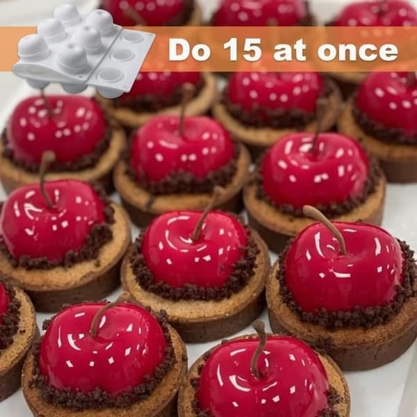 3D Æbleformede Silikone Kageforme 3D Æbleformet Silikoneform til , Gelé, Budding