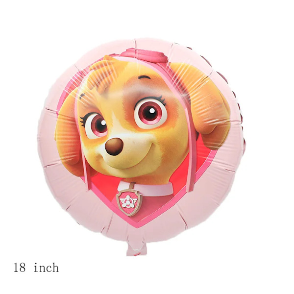 PAW patrullerade dekorativa ballonger för fest födelsedag dekoration flickor gynnar festtillbehör Skye 6 st rund folieballong gör-det-själv-presenter A Ballon 6Pcs