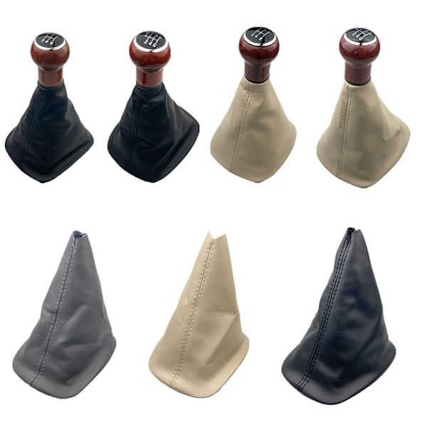 För VW Passat B5 b5.5 1997 1998 1999 2000 2001 2002 2003 2004 2005 Car-Styling 5/6-växlad växlingsknopp PU Läder Boot Case-5 Speed Beige B 5 Speed Beige B