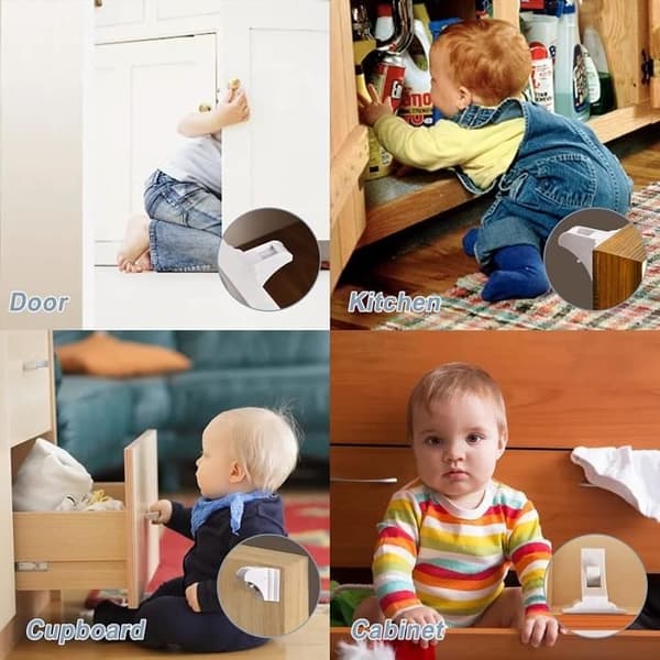 Babyskåpssäkerhet, 12 lås + 3 nycklar Barnskåpssäkerhet Dörrlås Babysäkerhet Dörrlås Lådlås Säkerhet