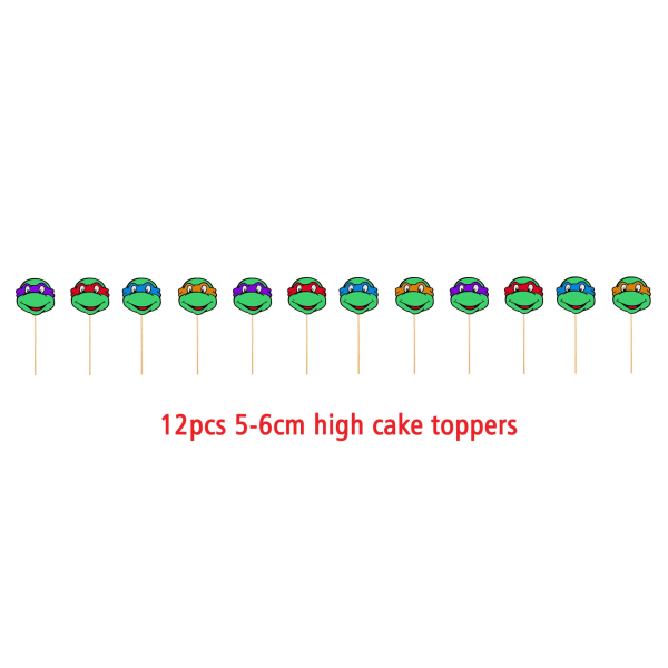 Nya Teenage Mutant Ninja Turtles-tema Födelsedagsfesttillbehör TMNT Anime Barnens dag Halloween Flagga Dra Ballongset Set 12pcs