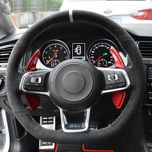 (F)Kolfiber Svart Mocka Cover för Volkswagen Golf 7 GTI Golf R MK7 Polo Scirocco 2015 2016 F
