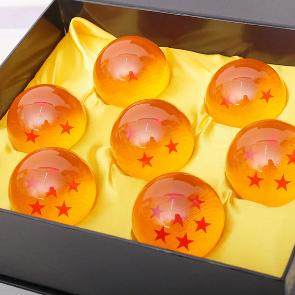 7 st/ set Dragon Ball 7 stjärnor Kristallkula 2,7/3,5/CM Hartsfär Action Figur Modell Prydnad Barnleksaker för pojke Julklappar 7pcs with box 3.5cm