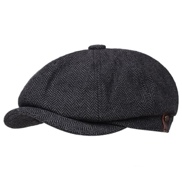 (Sort) Beret - Vintage Tweed - Peaky Blinders - Sort - Mænd - Efterår/Vinter black