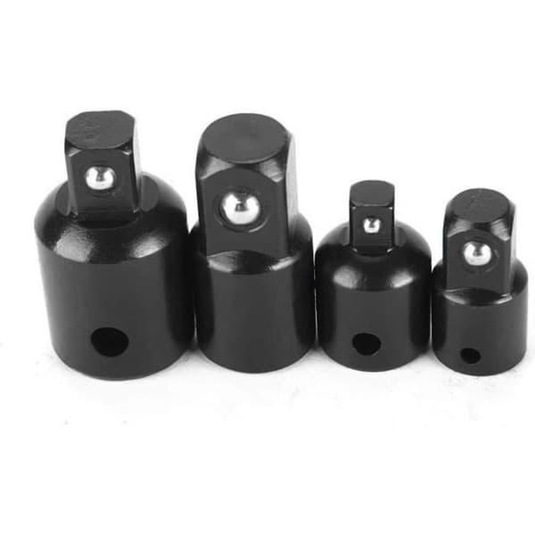 Socket-adaptere - Pillote - 4 stk. - 1/2\" til 3/8\" - 3/8\" til 1/4\" - Lengde 36 mm