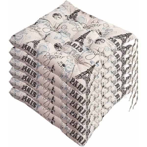 Sett med 6 stolputer 40x40, dekorative puter stolputer hageputer, polyester