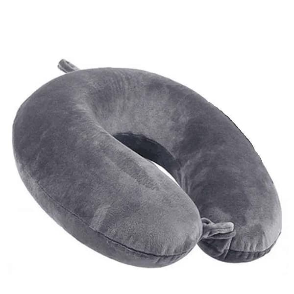 Resekudde - Nackstöd i Memory Foam, Sovkudde (Grå), 27x27x12cm