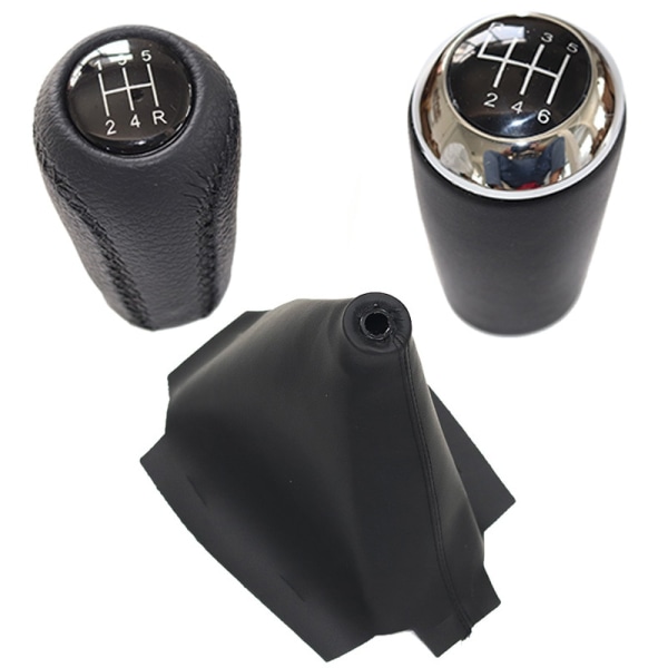 pu Läder växelspaksväxelspak Gaitor Boot Cover för MAZDA 3 BK BL 2006 2007 2008 2009 2010 2011 2012-5 speed set krom 5 speed set chrome