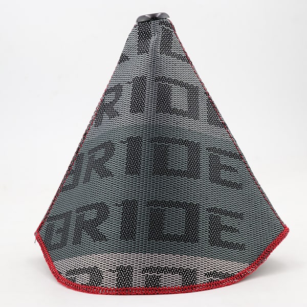 JDM Style High Quality Hyper Tyg Shifter Boot Racing Shift Knop Cover Kragar för Universal Car med röda sömmar - brudgrå bride grey