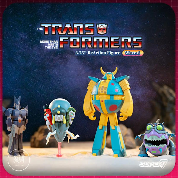 Super 7 Transformers Reaction Wave 6 Wreck-Gar Unicronx Quintesson Sharkticon Ultra Magnus Cyclonus 3,75 tum actionfigurleksaker Ultra Magnus