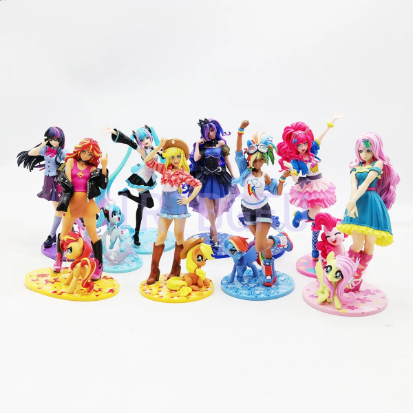 20-25cm My Little Pony Princess Celestia Twilight Sparkle Pinkie Pie Japansk anime PVC Action Collection Modellleksaker för barn Applejack