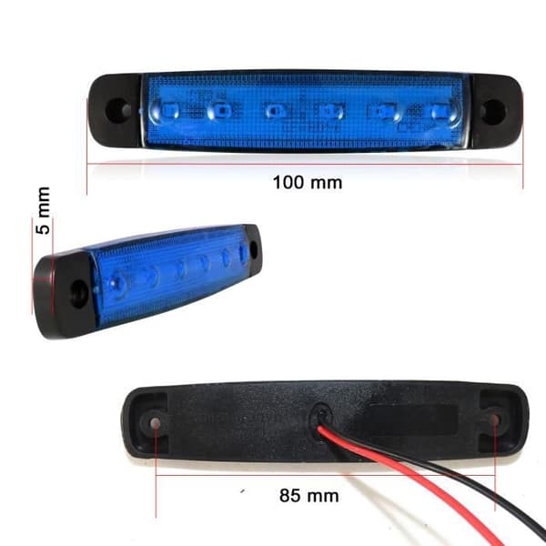 30 x 12V LED Positionslys E13 Markør Venstre og Højre Side Blå Til Campingvogn