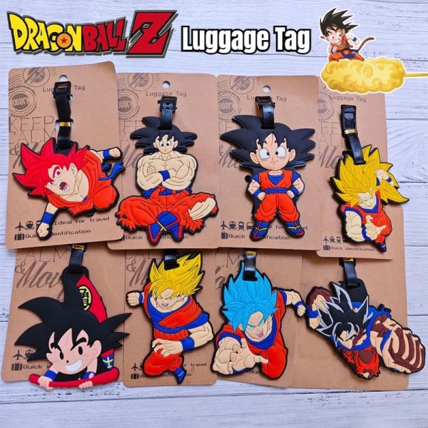 Dragon Ball Goku Anime Resetillbehör Bagageetikett Silica Gel Resväska ID-adresser Hållare Bagage Boarding Tag Bärbar etikett Dragon Ball 08