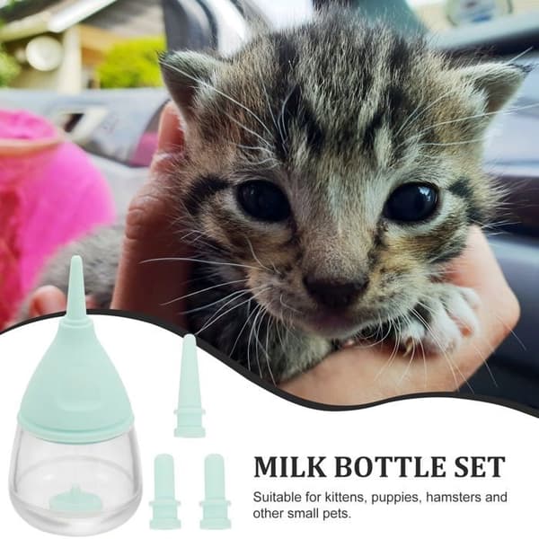 Kitten Flaske Foder Kæledyr Hvalpe Mælk Kanin Nyfødt Plastik