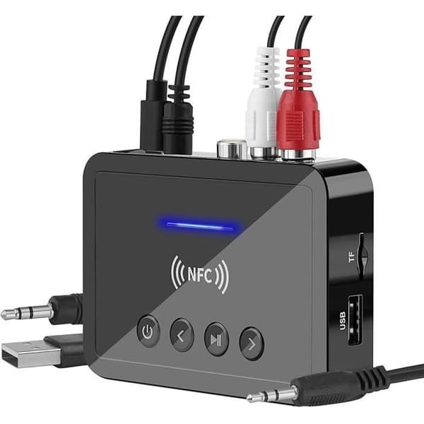 Bluetooth 5.0 Receiver Transmitter FM Stereo AUX 3.5mm Jack RCA Trådløs NFC Bluetooth Audio Adapter til TV PC Hovedtelefoner
