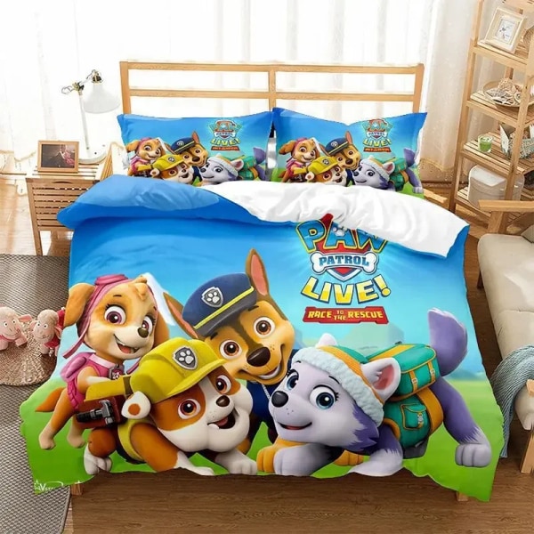 PAW Patrols Sängkläder Set Anime Harajuku Printed Sängkläder Tecknad Cover Örngott Cover Set Överdimensionerad Barn Sänglinne 12 240x210cm