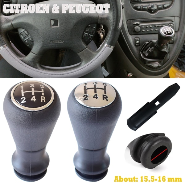 För Citroen Saxo/Xsara/Xantia/C2/C3 Pluriel/C3 Picasso/C4/C4 Picasso/C4(B7) DS4/Berlingo B6 Växelspaksknopp Boot Cover-Silver Silver