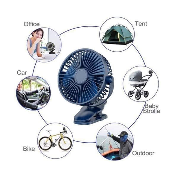 Ventilator - MIOLOE - Mini USB Ventilator - 3 Hastigheder - 720° Rotation - Støjsvag Black