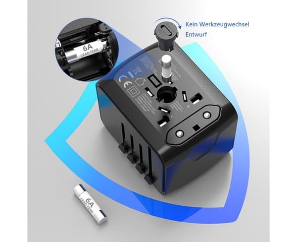 Reiseadapter for hele verden, universell reiseplugg, internasjonal pluggadapter, universell adapter