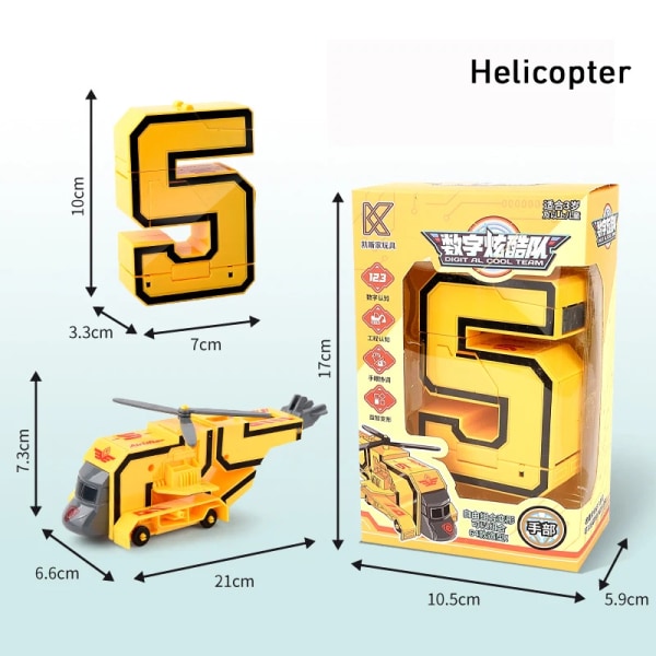 Digital Transport Brev Tank Warrior Deformation Action Figurer Transformation Robot Leksaker För Barn Present Rolig Söt 5 Helicopter