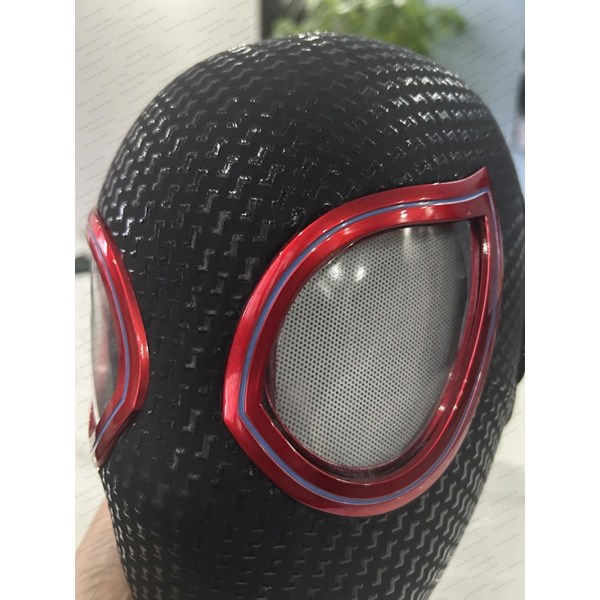 Mascara Miles Spiderman Huvudbonader Cosplay Moving Eyes Elektronisk mask Spider Man 1:1 fjärrkontroll leksaker för vuxna Barn Present Ring 3.0 version