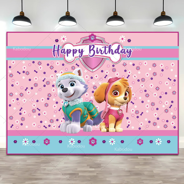 Anpassad Skye Everest Paw Patrol Bakgrund Flicka Barn Födelsedagsfest Bakgrund Fotografi Valp Hund Banner Inredning Fotostudio Paw Patrol 1 Vinyl 250x180cm