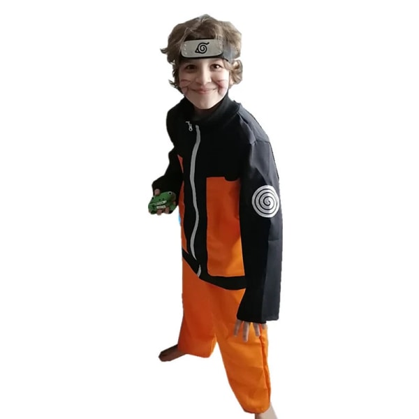 Anime Naruto kostym för barn Cosplay set med Ninja pannband Utför Halloween kostymer Festkläder Vuxna Barn Pojkar Naruto 3pcs set L--170-175CM