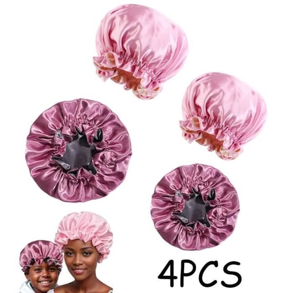 (Rosa) Nattlue - Sateng - Foreldre-Barn - Myk - Elastisk - Rosa Pink