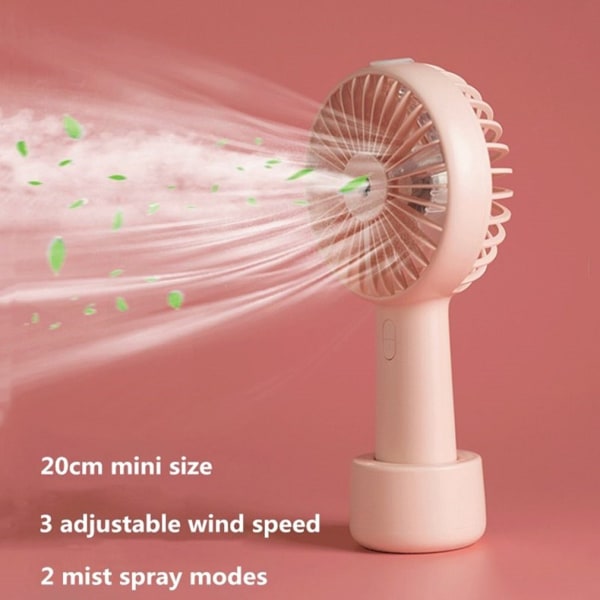 Portabel Vattenspray Mist Fläkt Elektrisk USB Uppladdningsbar Handhållen  Mini Fläkt Kylning Luftkonditionering Luftfuktare Pink 381e | Pink | Fyndiq