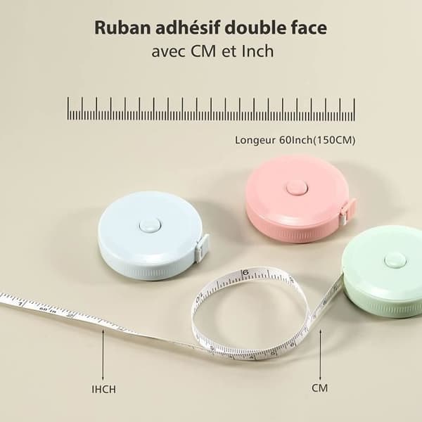 Måttband - 3 stycken - Mjukplast - 1,5 m - Längd - Tejp