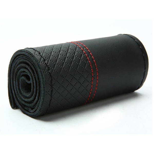 (Svart tråd) Överst i äkta läder cover DIY case & nålar Tråd Passar för 38 cm diameter andningsbar design Black Thread