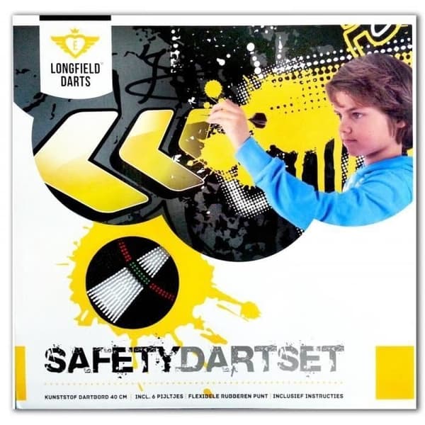 Sikker dartskive for barn - Engelhart - Diameter 40 cm - 6 dartpiler med nylonspisser - Sikkerhet