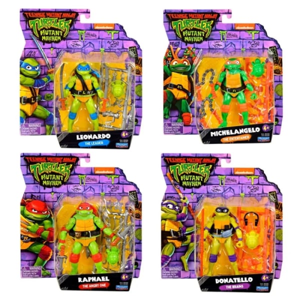 Playmates Toys original Teenage Mutant Ninja Turtles: Mutant Mayhem 4,5-tums actionfigurer Toy Gift Collection Hobby Michelangelo