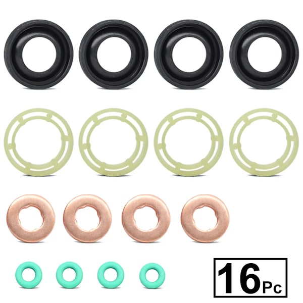 BRÄNSLEINSPRUTARE TÄTNING BRICKA O-RING SET FÖR FORD FIESTA MK5 2004 2005 2006 2007 2008 2009 2010 FOCUS MK2 FUSION 2004-2012 1.6TDCI