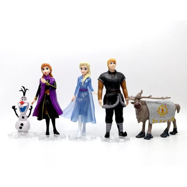 Disney Frozen Snow Queen Elsa Anna Pvc Actionfigurer Olaf Kristoff Sven Anime Dockor Figurer Modell Leksaker För Barn Presenter A04