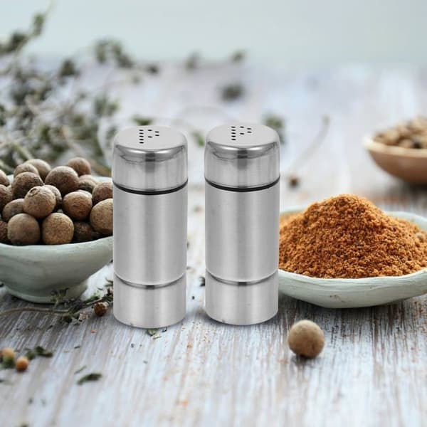 Salt- og peberbøsser i rustfrit stål til køkken og camping