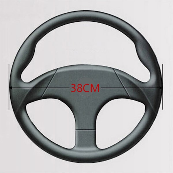 (A-1)38cm Bilratt i äkta läder Cover Handsytt Mjukt halkfritt Bilinredningstillbehör A-1