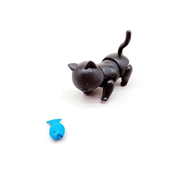 6 cm ny Original docka 7 leder Kattdocka leksak Kan äta fisk katt Lovely Pet shop djur actionfigur små dockleksaker C