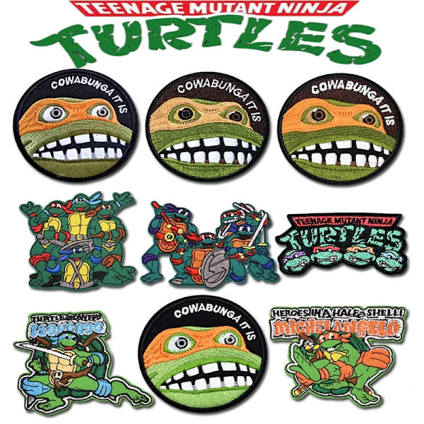 Nya Teenage Mutant Ninja Turtles Broderi Tyg Dekaler TMNT Backing Brodery Stickers Kläder Tillbehör Patch Stickers TMNT-5